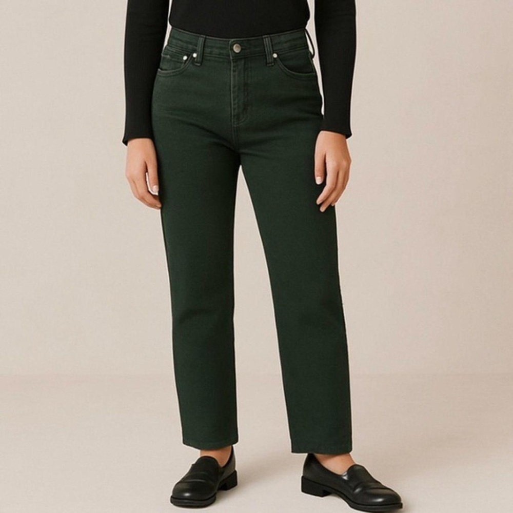 NYDJ Dark Green Straight Leg Jeans Size 8